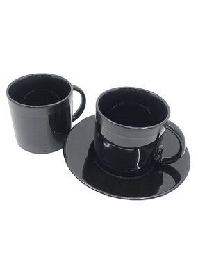 Gucci Cup & Saucer Black BK Porcellana Porcelain Interior Tableware Collection